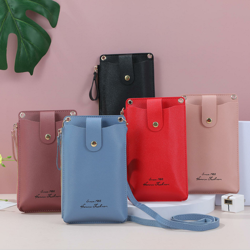 Mobile phone bag, women's single-shoulder bag, crossbody bag, women's coin purse, multi-slot, large-capacity, fresh and simple Japanese and Korean wallet card case full figure