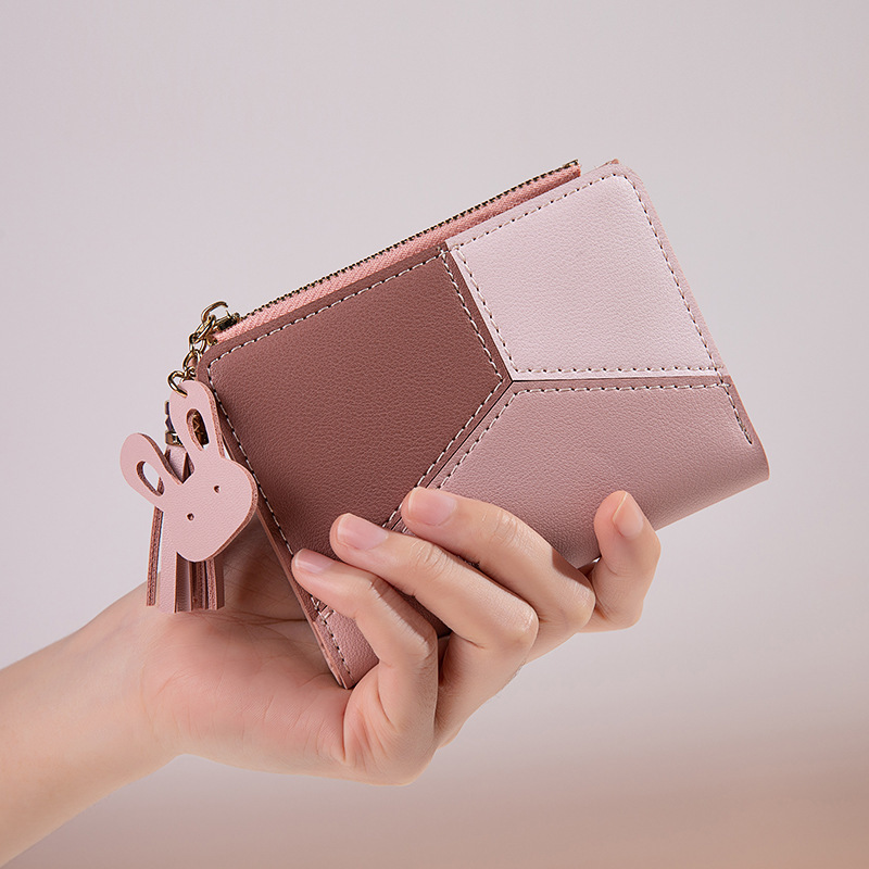 Wholesale 2020 new style wallet, short women's zipper wallet, Korean style tassel, simple and versatile coin purse full figure
