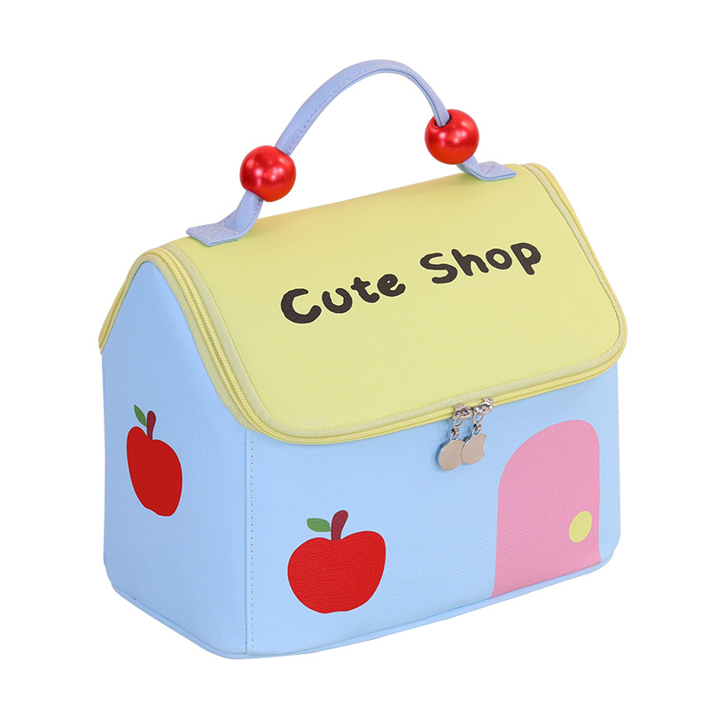 Dopamine Little House Makeup Bag, cute, portable, large-capacity hand-held cosmetics storage bag, travel toiletries bag Item Picture