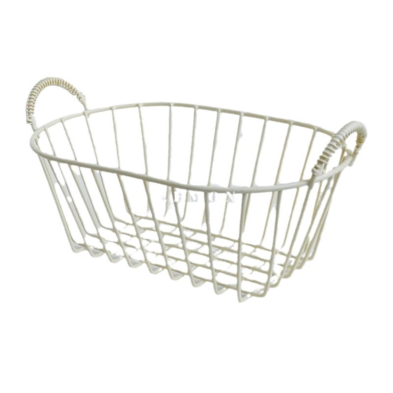 Nordic-style simple storage basket, multi-functional desktop, miscellaneous storage and organization, retro ironwork fruit basket, snack tray Item Picture