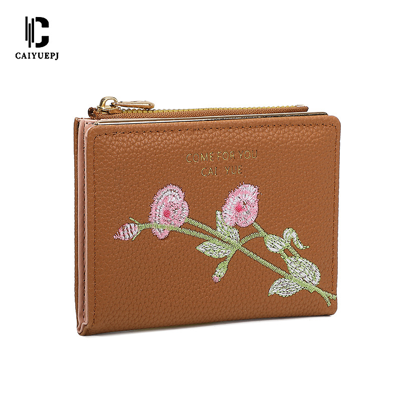 Cross-border wholesale trendy women's coin purse, short and fashionable embroidered wallet, convenient for daily use with multiple card slots Item Picture