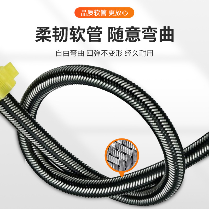 304 stainless steel metal braided hose, cold and hot high-pressure explosion-proof water inlet hose, 4-inch water supply pipe for water heaters and toilets details Picture