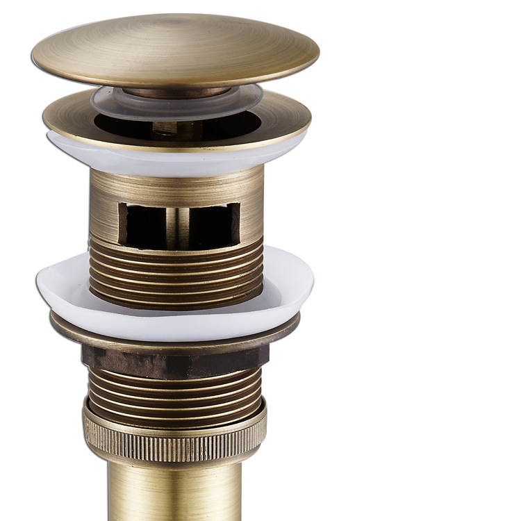 Factory wholesale press-type European retro jumping drain, brass material antique drain, bronze color details Picture