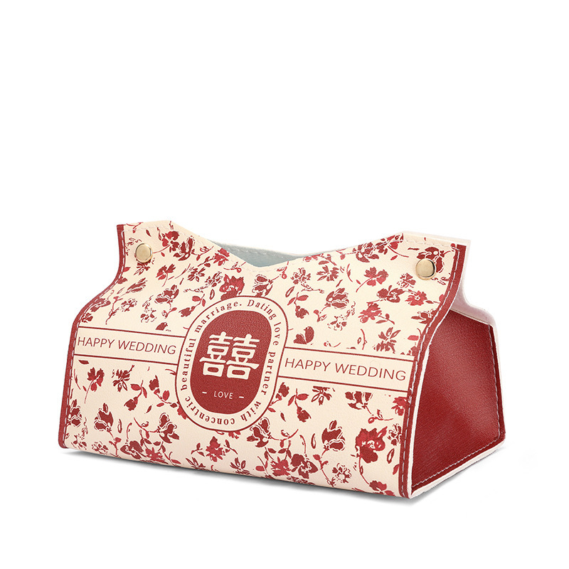 New Chinese-style creative wedding tissue box, red festive wedding candy box, storage box, celebration tissue box, car bedroom Item Picture