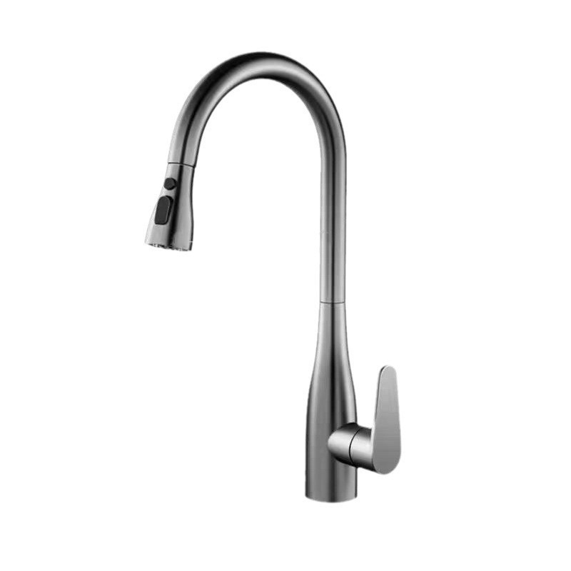 Household kitchen universal pull-out faucet, telescopic sink, cold and hot dual-purpose sink, 360-degree scraping and washing rotation Item Picture