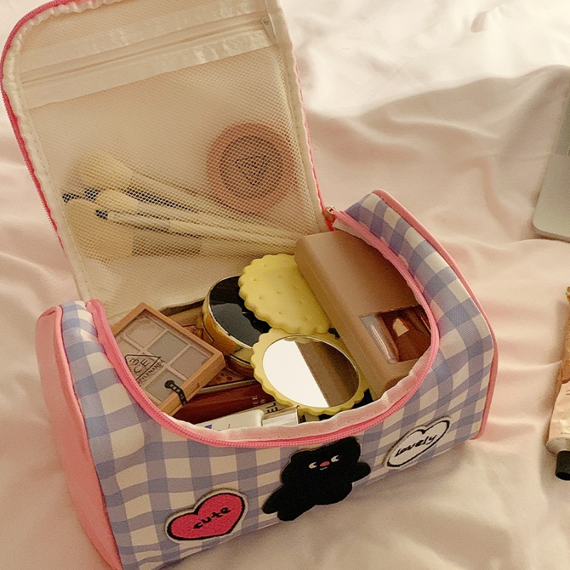 Essential for travel! Original cat makeup bag for women, large capacity, high appearance level cosmetics hand-held storage bag, pu waterproof Item Picture
