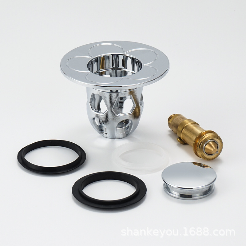 Washbasin face sink leakage plug, drain pipe bouncing core, washbasin copper core press-type anti-odor plug accessory details Picture