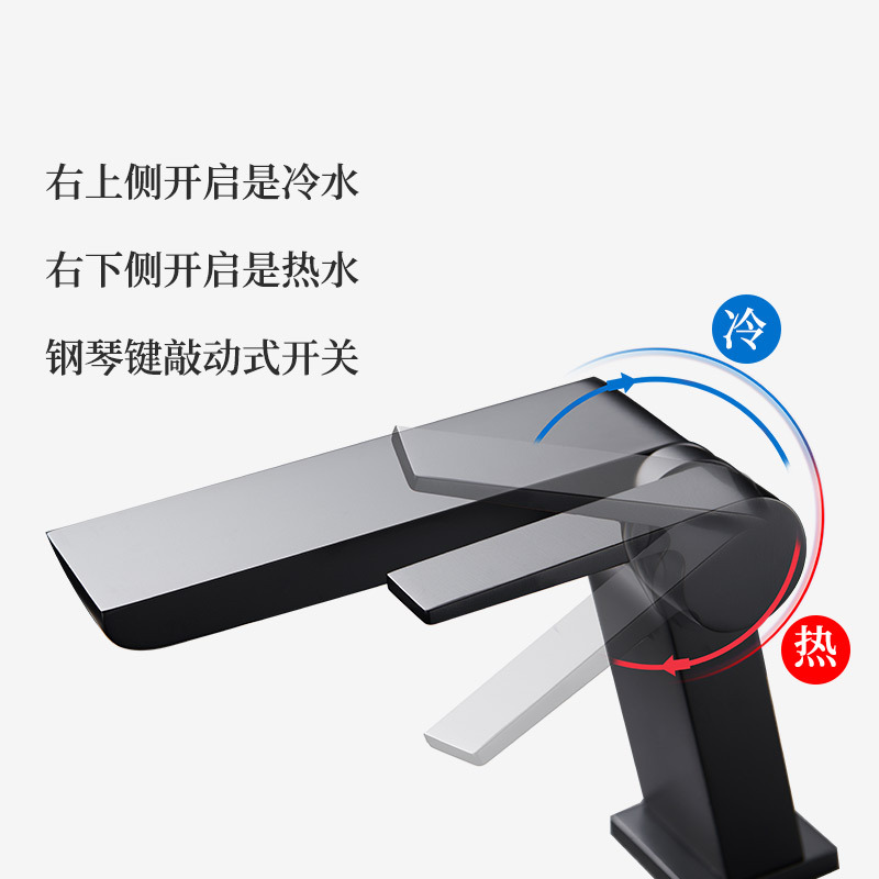 Cross-border wholesale, factory, hotel, home, bathroom, washbasin, basin, all-copper, grey piano, faucet Application Scenario