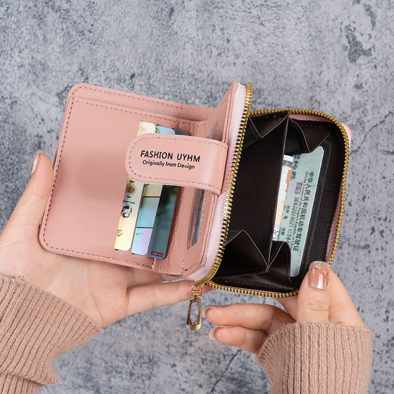 2024 New women's wallet, short zipper, large capacity, versatile, heart-shaped, colorful clutch, card case details Picture