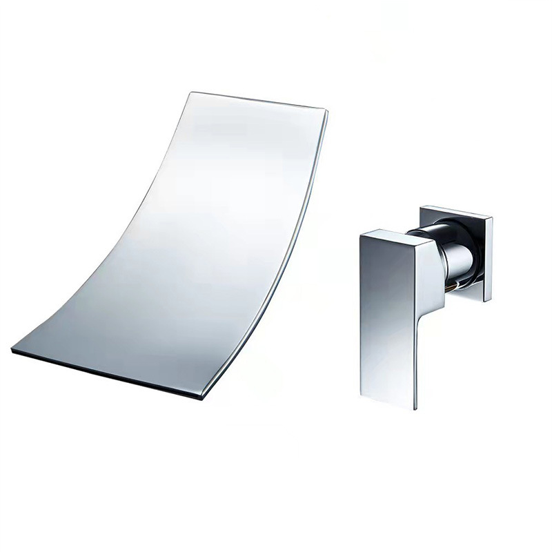 Nordic all-copper wall-mounted concealed waterfall wall, cold and hot face basin, washbasin, sink, built-in wall with faucet outlet Item Picture