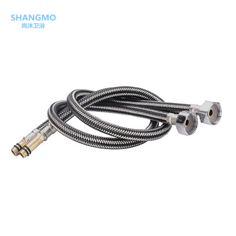 304 stainless steel wire braided flexible hose DN15 G3/8 G1/2 metal pipe pointed hose for hot and cold faucet water inlet Specification drawing