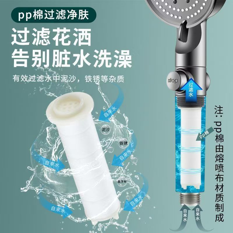 Adjustable pressure-increasing filtration, water purification, beauty shower head, universal connector, hand-held shower head and shower head set Application Scenario