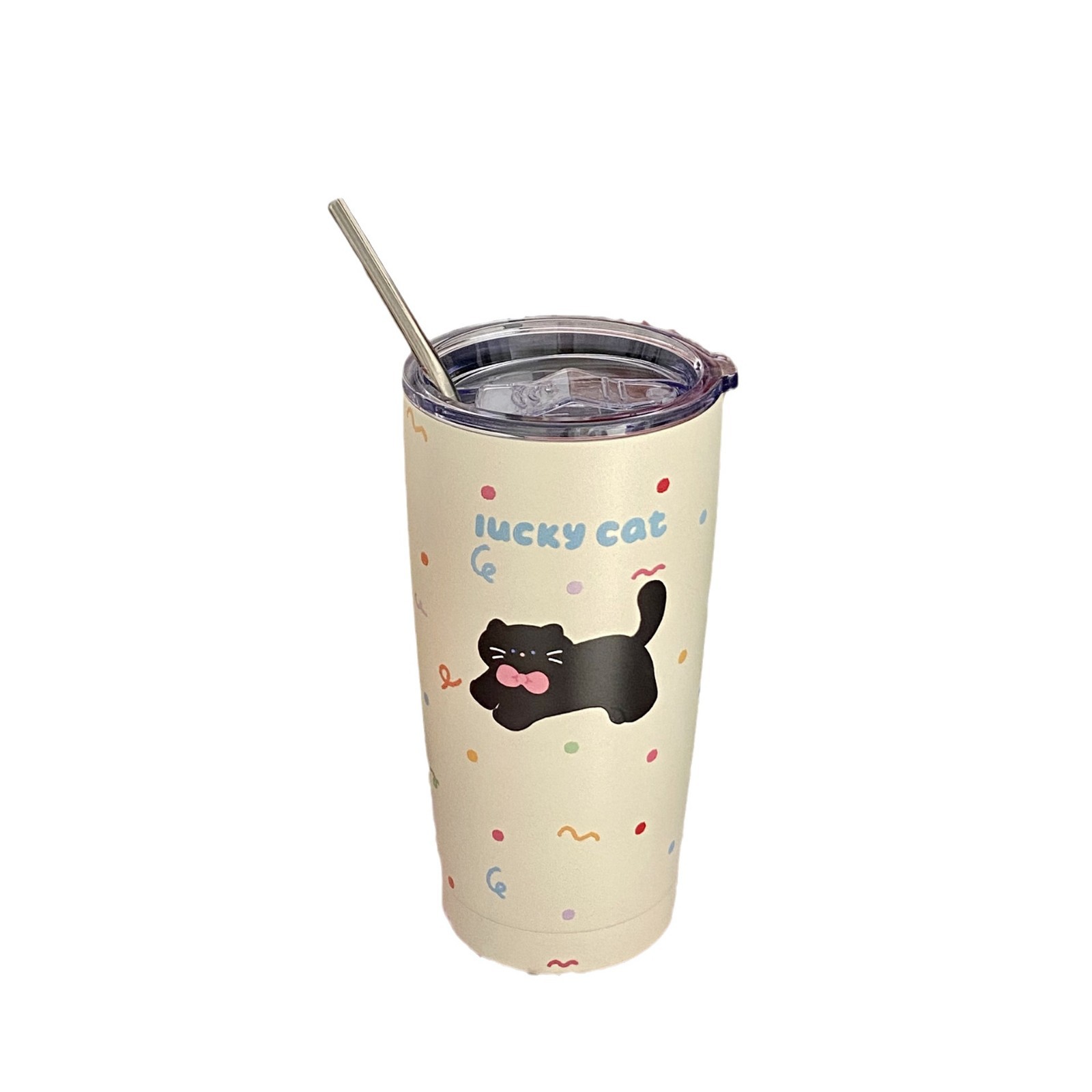 New warm and cute cat-shaped insulated cup for women, large capacity, design sense, niche, high appearance level, stainless steel portable and easy to use Item Picture