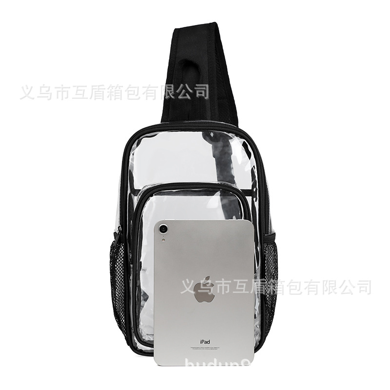 Amazon pvc transparent chest bag, waterproof men's bag, sports and fitness waist bag, concert crossbody bag, shoulder bag full figure