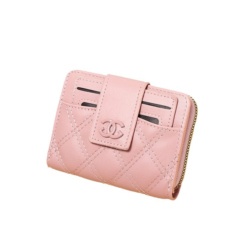 New card bag solid color coin purse 2024 Summer wallet Cross-border zipper women's wallet short style wholesale Item Picture