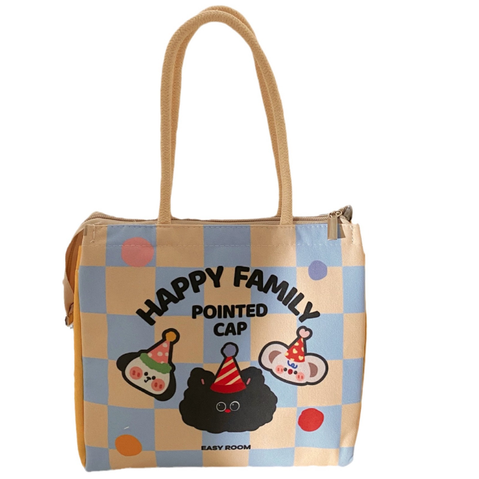 Cute lunch box bag for students and office workers, thickened aluminum foil hand-held bag, insulated bag, lunch box bag for girls Item Picture