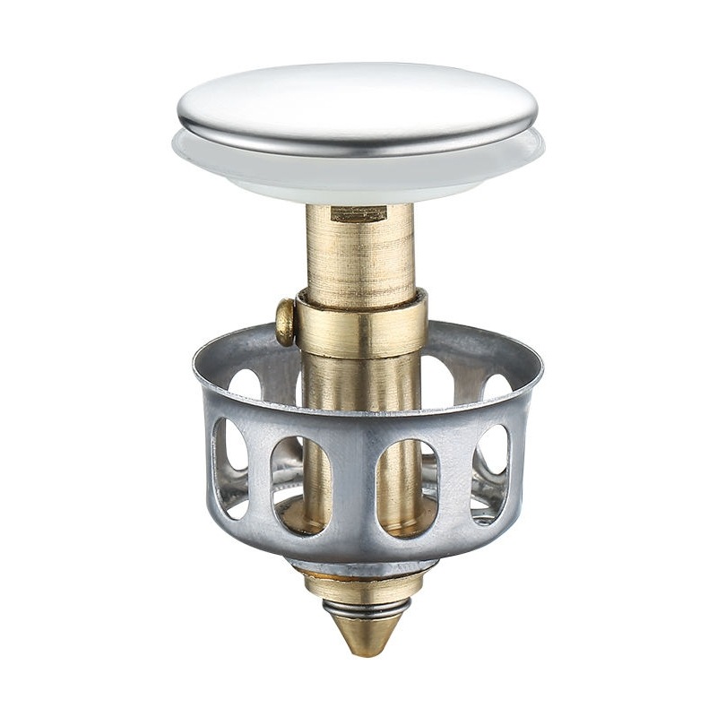 In stock: Stainless steel press-type bouncing core washbasin bouncing plug drain accessories Item Picture