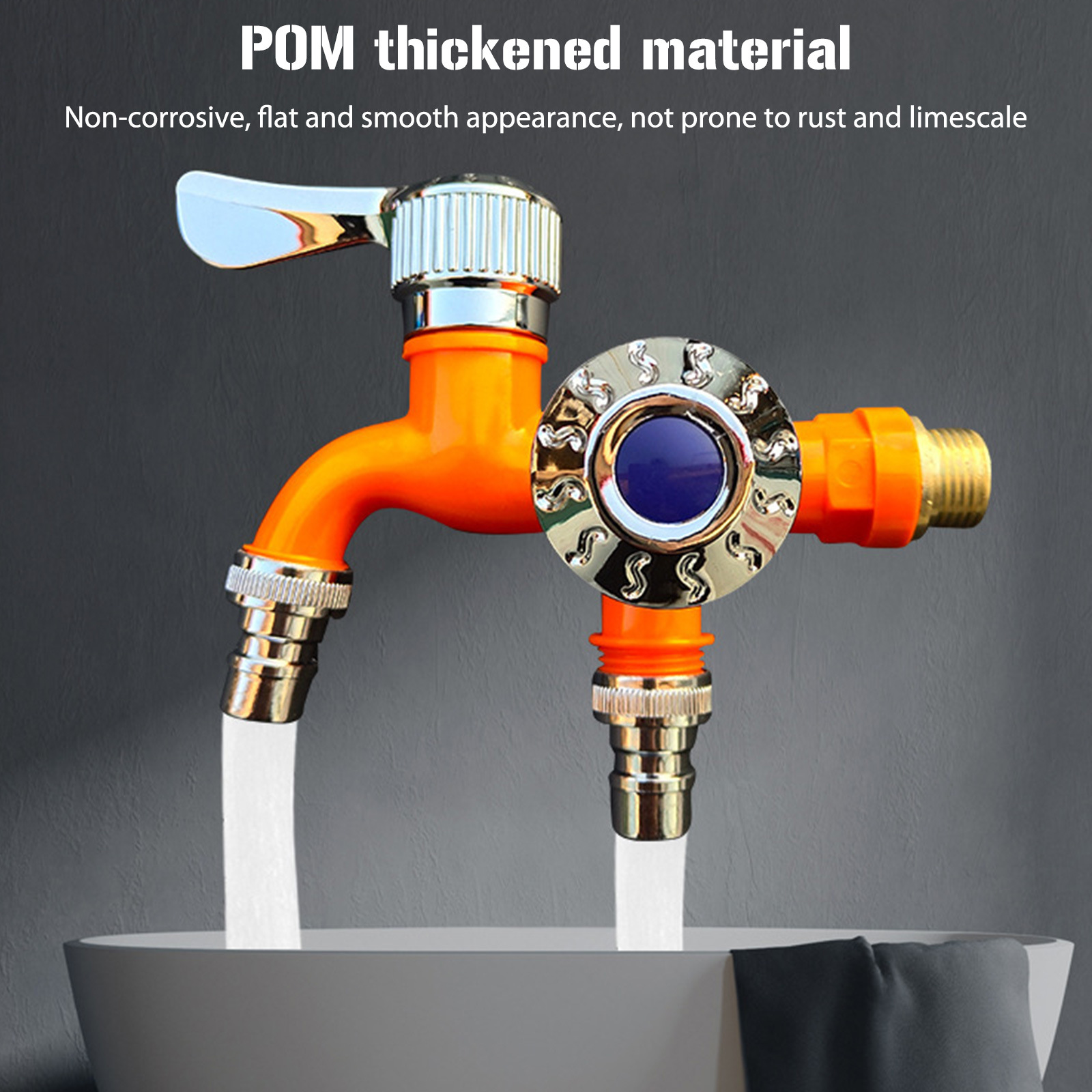 Multi-functional brand-new plastic faucet washing machine faucet with one inlet and two outlets, wall-mounted dual water outlets Application Scenario