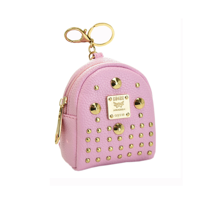 This mini coin purse with a keychain and a small schoolbag, a popular female Internet celebrity, is versatile Item Picture