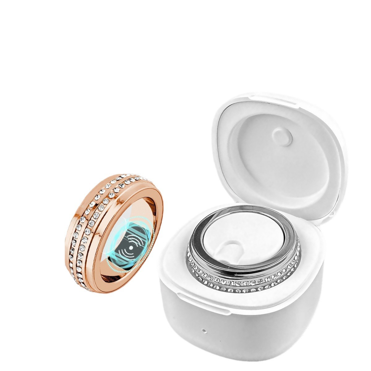 New cross-border smart ring, health heart rate, blood pressure, blood oxygen, exercise and sleep detection, SmartRing wireless charging full figure