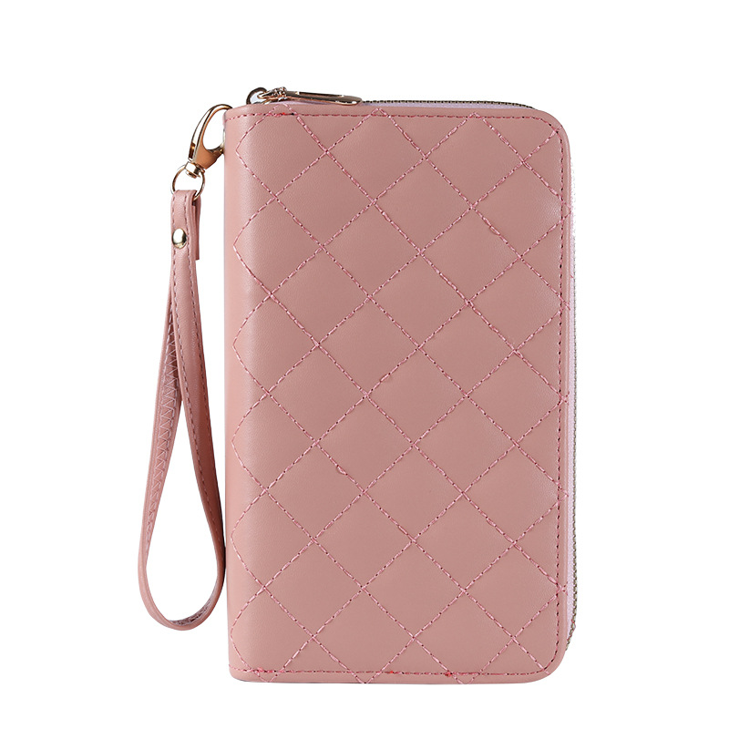Women's long wallet 2022 new style European and American double zipper large-capacity clutch bag, women's embroidered mobile phone case in stock wholesale Item Picture