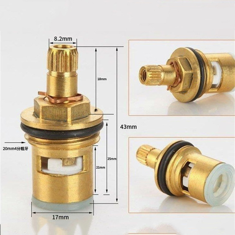 Brass quick-boiling faucet, ceramic plate triangular valve core, universal single cold and hot water stop switch valve repair parts details Picture