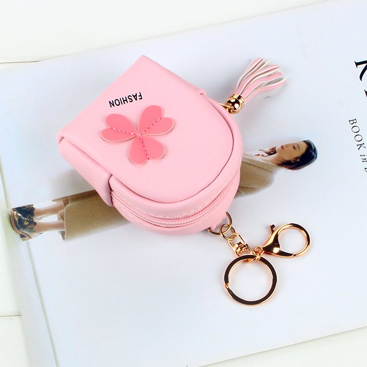Small schoolbag wallet, mini coin purse, cute girl's heart, small square bag, Korean student's hand-held coin bag, leather Specification drawing