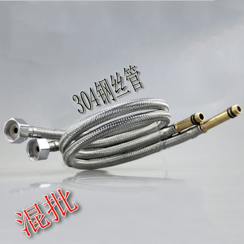 Yuyan Sanitary Ware 304 stainless steel kitchen sink faucet hose, kitchen basin faucet, single-ended cold and hot water inlet pipe details Picture