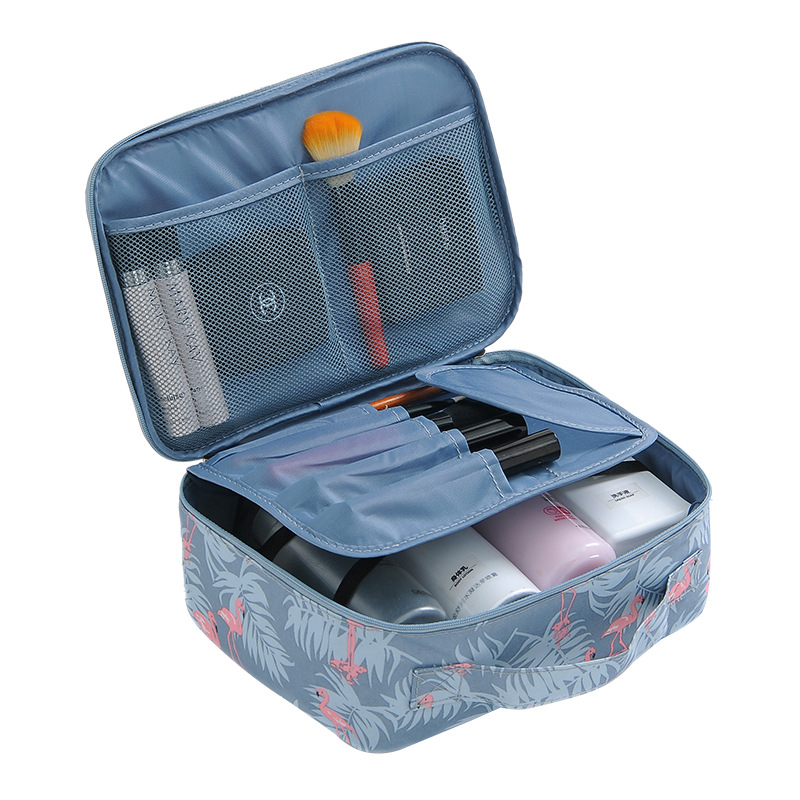 Korean-style travel portable large-capacity makeup bag, Flamingo hand-held cosmetics storage bag, makeup box, toiletry bag Item Picture