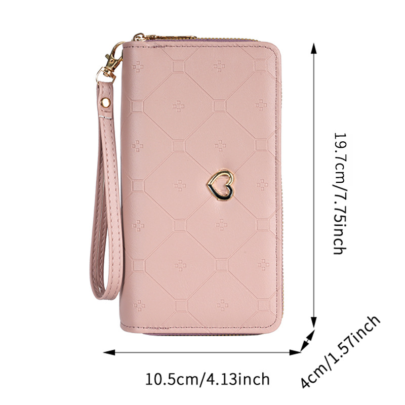 New personalized wallet for girls, long double-zipper wallet, light luxury Japanese and Korean fashion, large capacity clutch, 20% off Item Picture