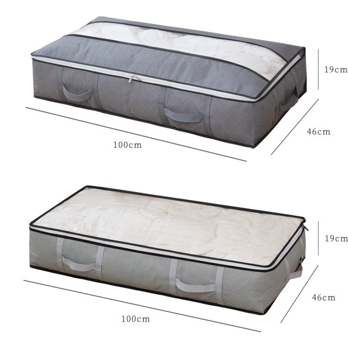 Cross-border full-window non-woven fabric bed bottom storage bags, large-capacity wardrobe, cotton quilts, clothing storage, moisture-proof wholesale Specification drawing