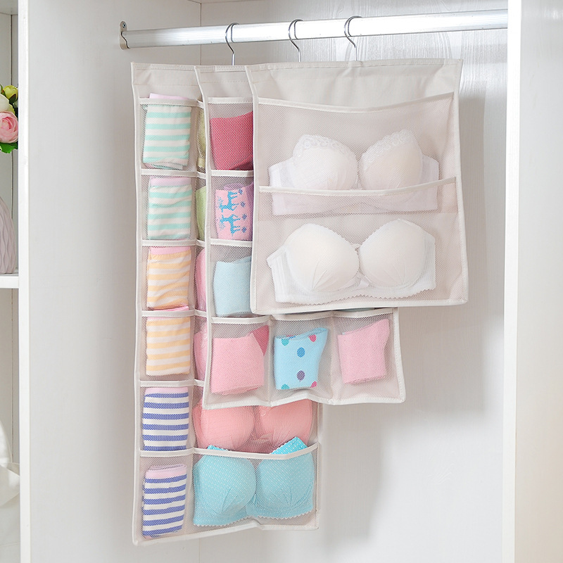 Original manufacturer wardrobe storage bags, hanging bags, underwear, socks, wardrobe door hanging storage, magical double-sided household use full figure