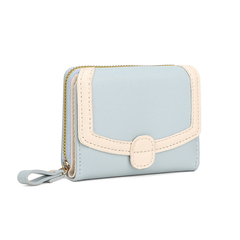 New cross-border Japanese-style women's coin purse, short three-fold zipper hand-held folding bag wallet waller, large capacity Item Picture