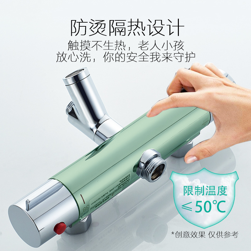 All-copper intelligent cold and hot shower faucet, square black bath mixing valve, sanitary grade concealed thermostatic valve Application Scenario