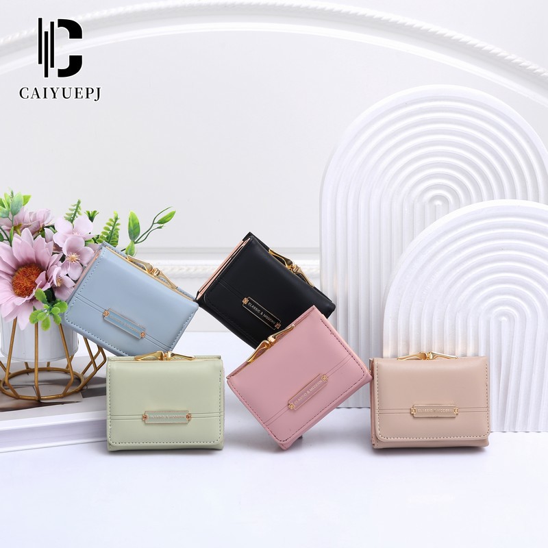 New style of women's short solid-color card wallet, 2024 print simple cross-border coin purse source manufacturer Specification drawing