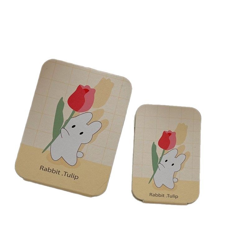 ins Tulip Rabbit cartoon folding small mirror, makeup mirror, student dormitory desktop portable dressing mirror Item Picture