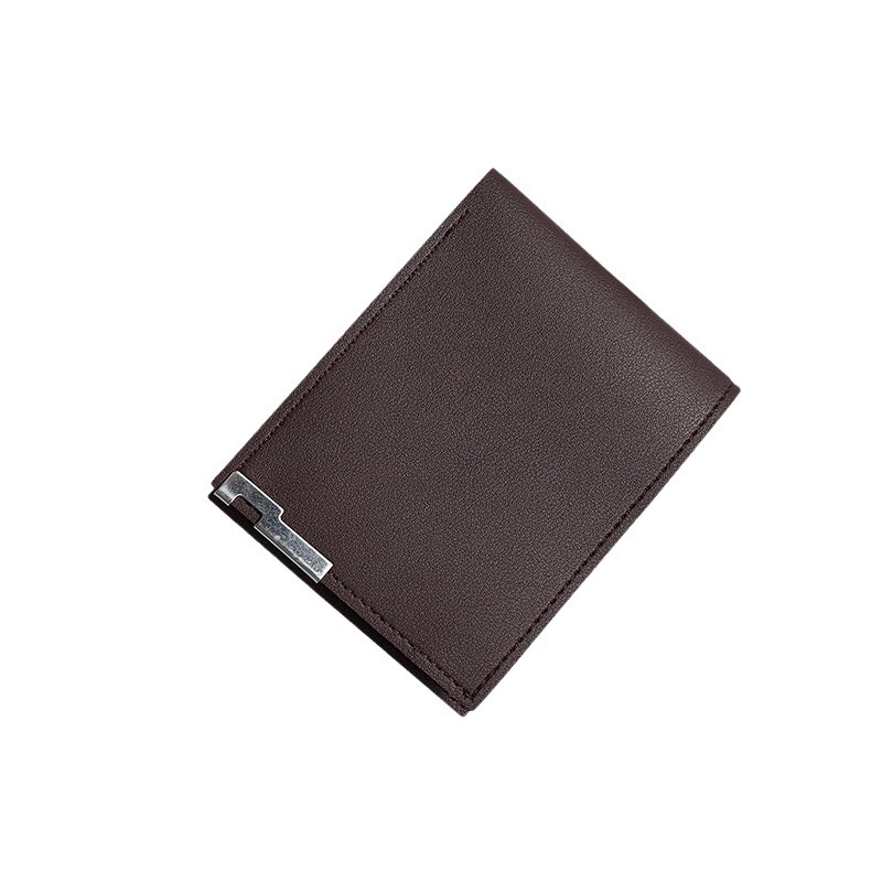 New men's wallet: Short men's multi-slot fashionable and casual wallet, thin men's youth 20% off horizontal soft leather wallet Item Picture
