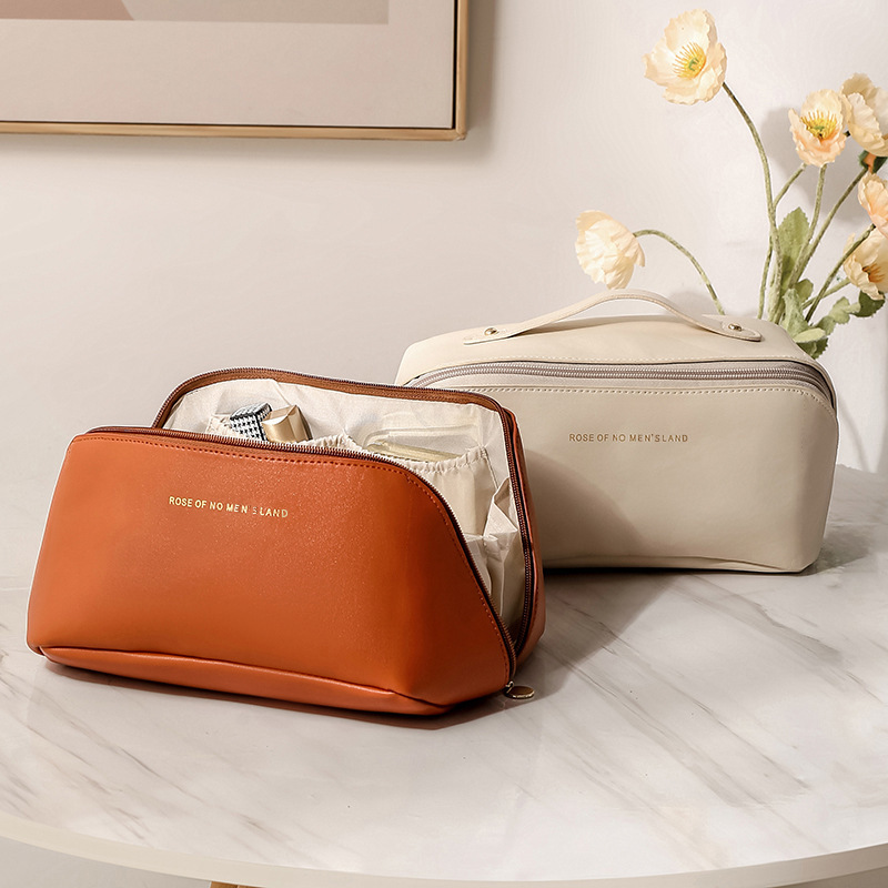 Multi-functional internet-famous toiletries bag, thickened PU pillow bag, travel portable, high appearance level makeup bag, hand-held storage bag details Picture