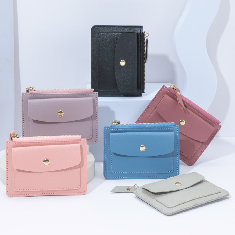New style card bag coin purse with zipper slot, women's ins candy color, crocodile pattern, fresh and clean, wholesale logo full figure