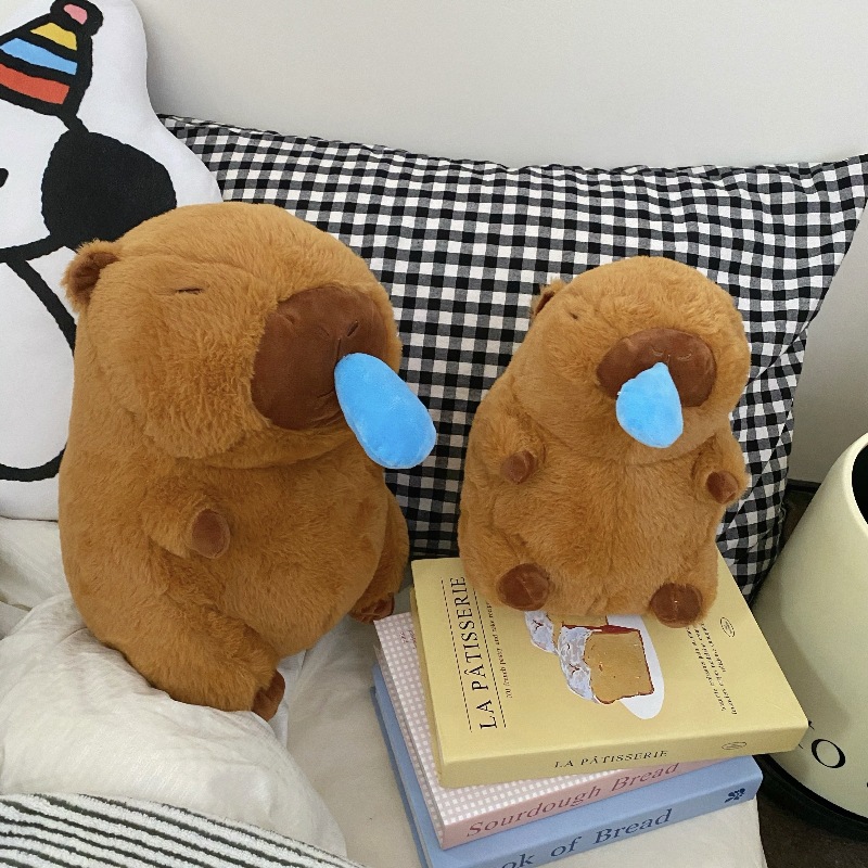 Kapibara plush toys, snorky-sucking capybara dolls, throw pillows, children's toys, claw machine gifts Specification drawing