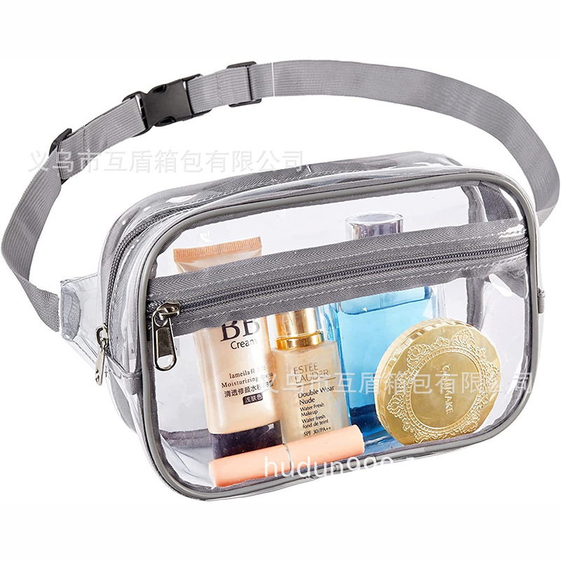 The transparent waist bag men's and women's stadium approved belt straps with adjustable shoulder straps are suitable for festival game trips Item Picture