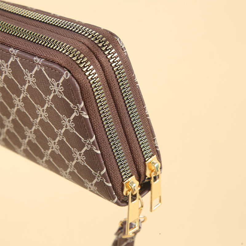 Fashionable and elegant, large-capacity women's double-zipper clutch, multi-functional double-layer beautiful women's wallet and mobile phone case Application Scenario