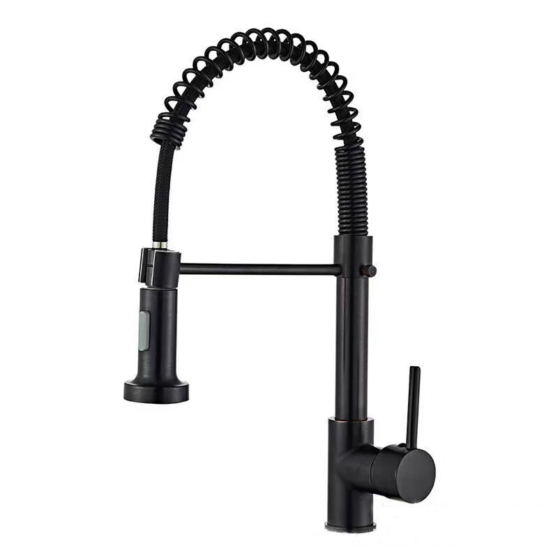 Cross-border spring faucet, bathroom and kitchen faucet, cold and hot spring, American-style faucet, telescopic, universal and rotatable Item Picture