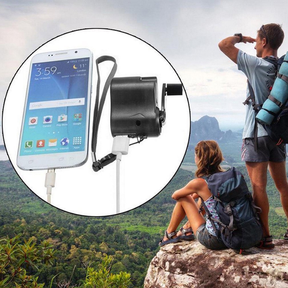 Outdoor emergency charging hand-cranked charger with USB interface, portable outdoor charging Specification drawing