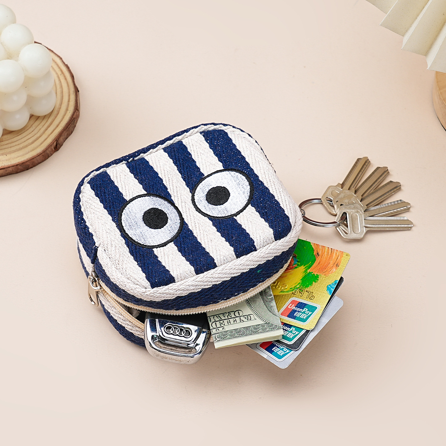 The new Ailun mini mouth red envelope card storage bag, digital bag, small hanging bag, embroidered portable small bag and coin purse Specification drawing