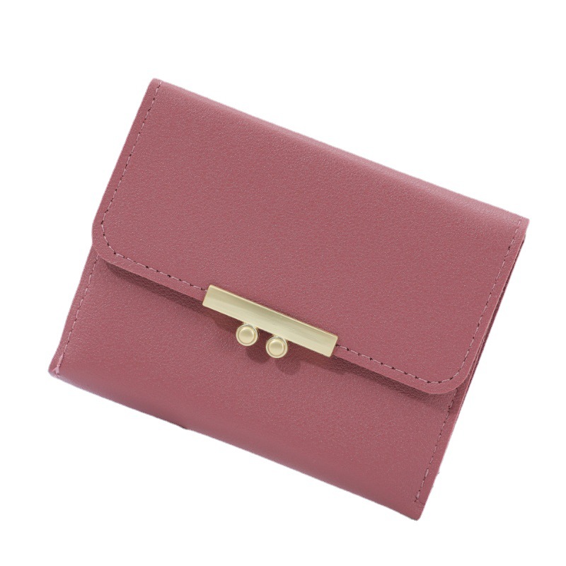 New style wallet, short and fashionable Korean hand-held bag for female junior high school students, solid color and versatile wallet, cross-border wholesale factory Item Picture