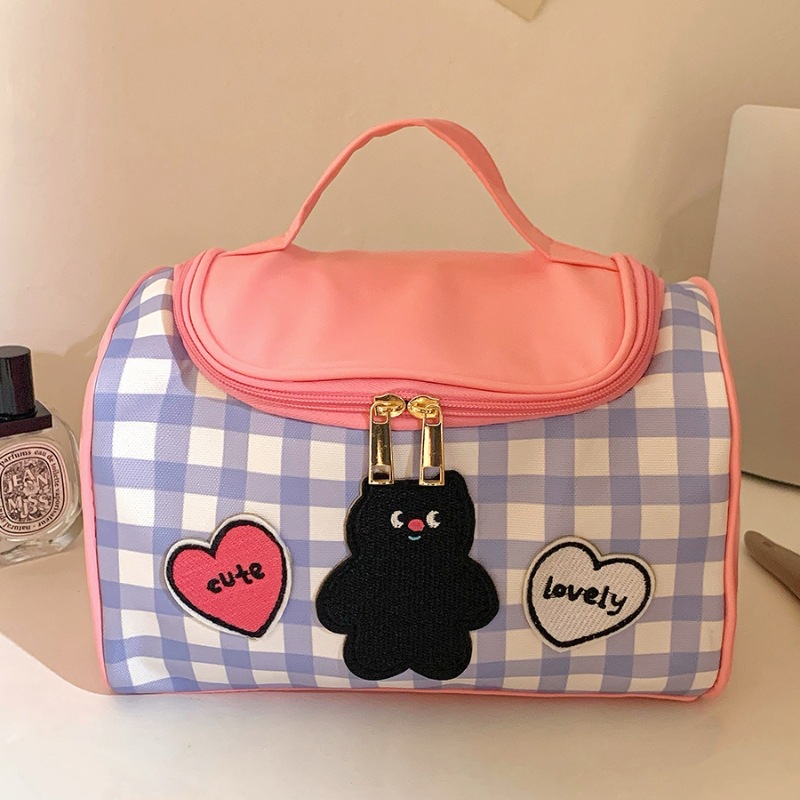 Essential for travel! Original cat makeup bag for women, large capacity, high appearance level cosmetics hand-held storage bag, pu waterproof Application Scenario