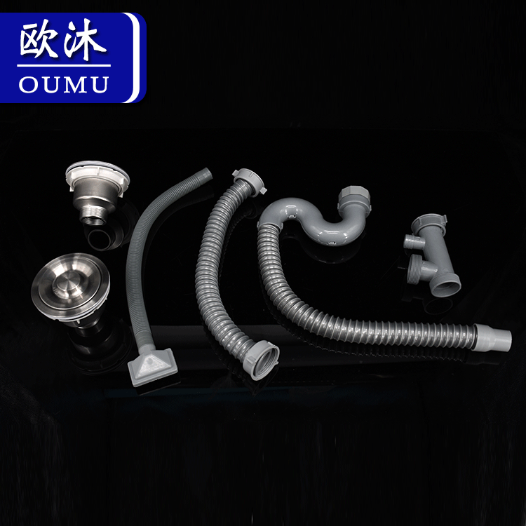 Stainless steel sink drain pipe, sink drain, double-groove drain pipe, S-bend pipe fitting, sink drain pipe Application Scenario