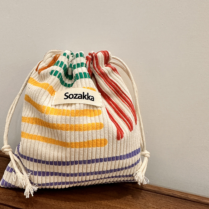 32133 line drawstring drawstring opening storage bag, simple travel sorting and organizing bag, portable small bag, cosmetic bag full figure