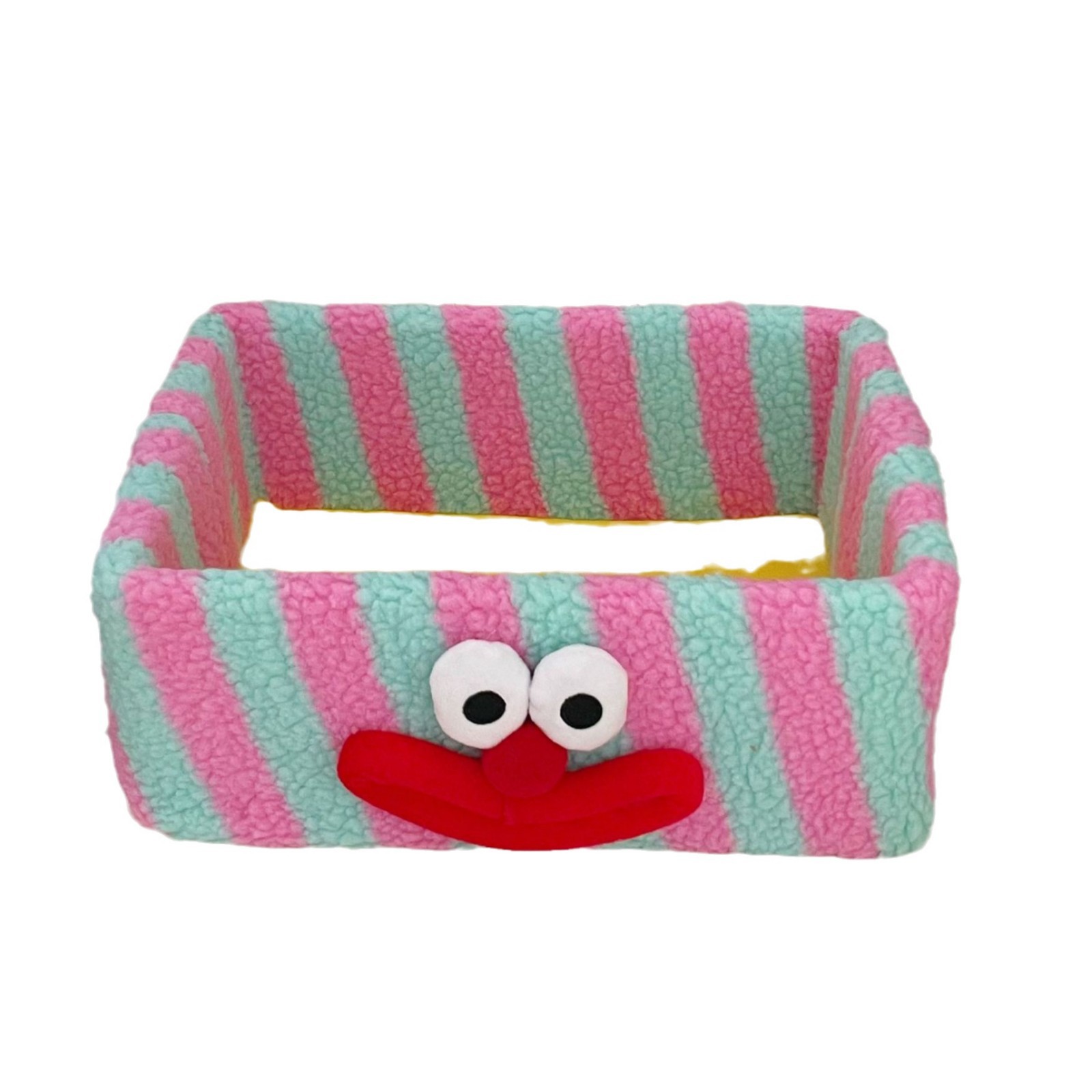 Xiaohongshu's same style ~ Cartoon clown storage box, InS-style lambskin velvet desktop, miscellaneous items, jewelry and cosmetics storage basket Item Picture